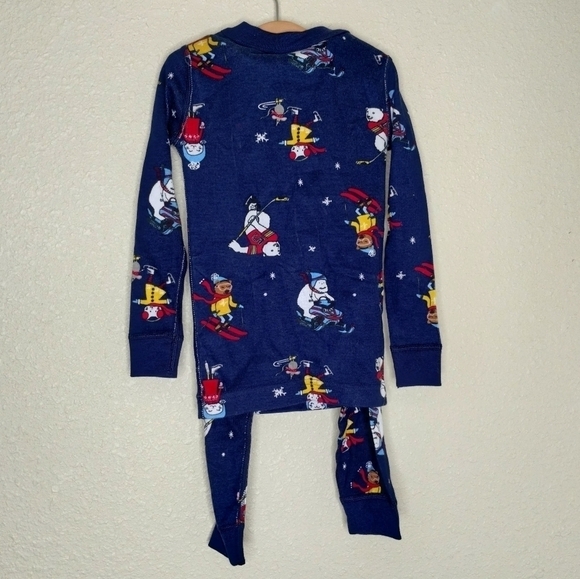 Hanna Andersson Long John Organic Cotton Pajamas Skiing Bears size 90 (US 3) - Picture 6 of 9